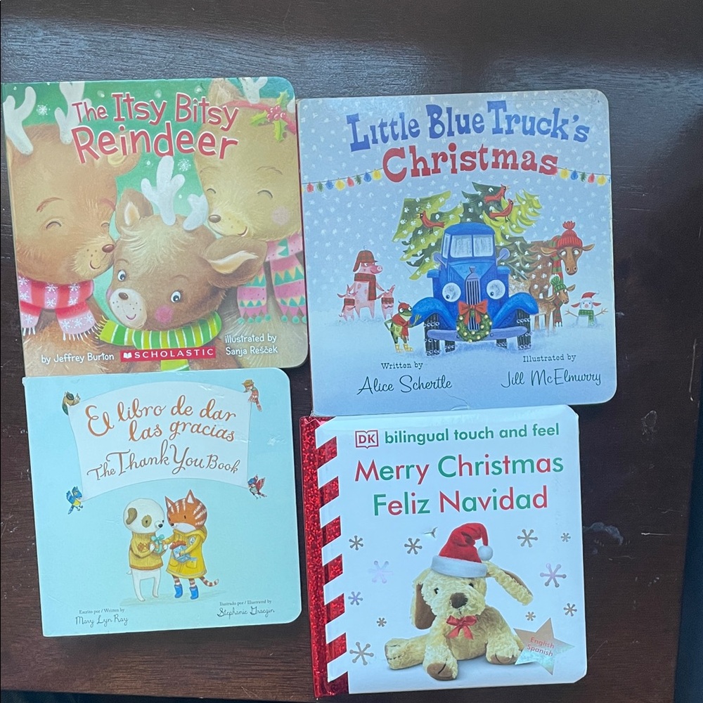 Merry Christmas / Thanksgiving bilingual Holiday Board Book Set -